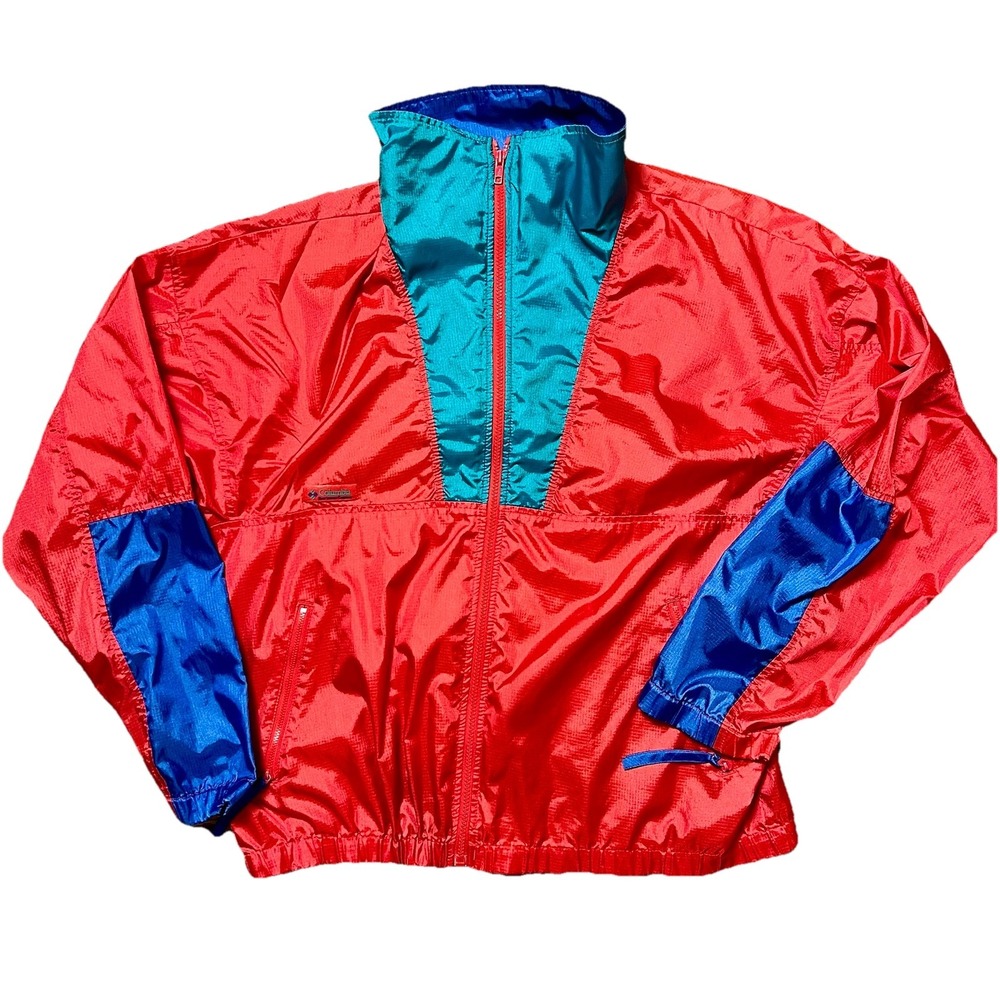 Vintage Rare 80's / 90's Columbia ColorBlock Windbreaker Jacket Men's Sz Lg